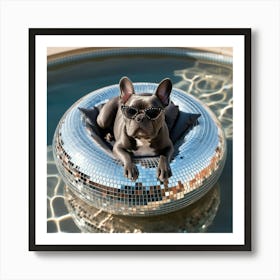 Disco Ball Dog Art Print