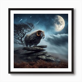 Ram In The Moonlight 3 Art Print