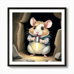 Hamster In Cave Art Print