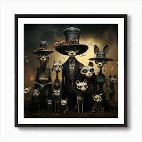 Skeleton Family 3 Art Print