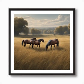 Horses In The Field 23 Art Print