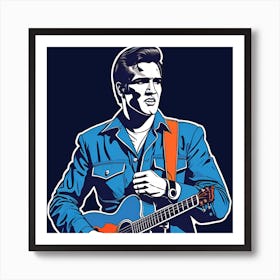 King Of Rock & Roll Elvis Art Print