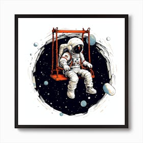 Astronaut On Swing 5 Art Print