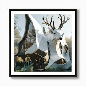 Deer House Art Print
