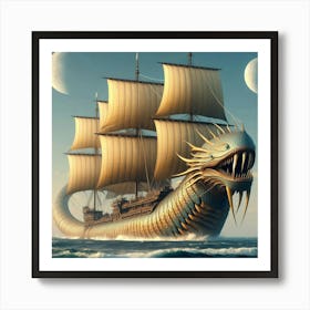 Dragon Ship Art Print