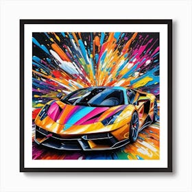 Splatter Lamborghini Art Print