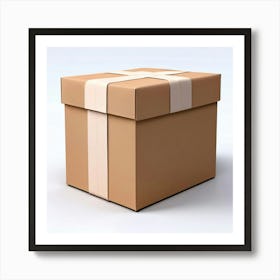 Mock Up Blank Box Parcel Cardboard Customizable Template Unprinted Clean Simple Minimalis (8) Art Print