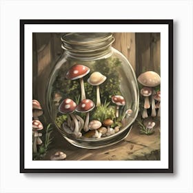 Jar Of Mushrooms Art Print