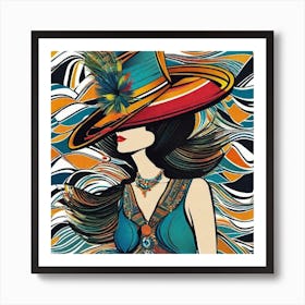 Lady In A Hat 3 Art Print