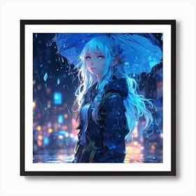 Girl in the Rain Art Print