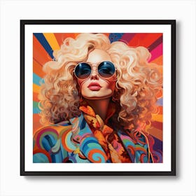 70s Fashion Stylized Women Series 3 Art Print