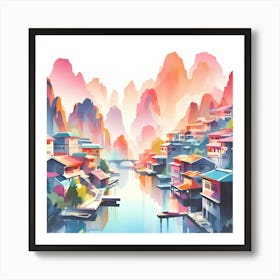 Chinese Village 8 Art Print