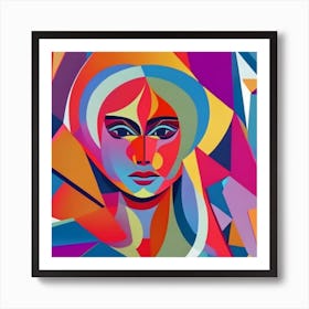 Vibrant Cubist Portrait A Modern Twist 02 Art Print