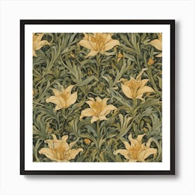 Golden Lily William Morris 1 Art Print