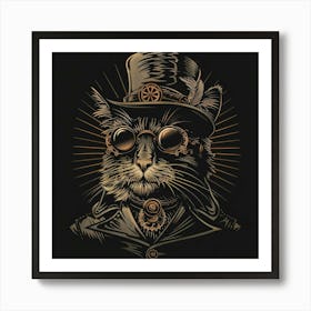 Steampunk Cat 17 Art Print