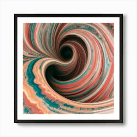 Close-up of colorful wave of tangled paint abstract art 13 Art Print