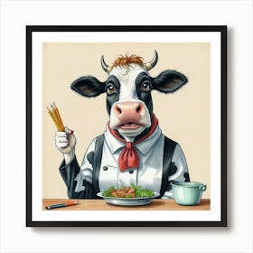 Chef Cow 5 Art Print