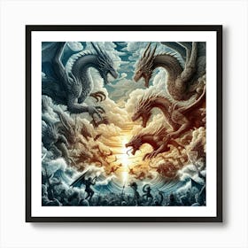 Dragons In The Sky 2 Art Print