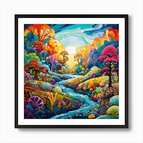 Rainbow In The Forest Art Print