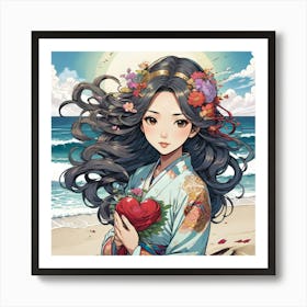 Flower Girl At The Beach 7 1 Poster