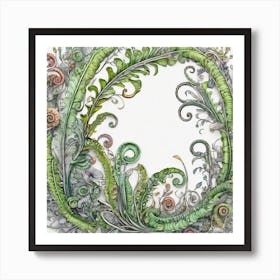 Fern Wreath 1 Art Print