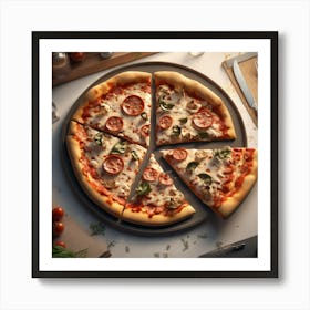 Pizza On A Tray Art Print