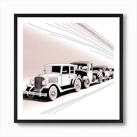 Old Cars In A Tunnel Art Print
