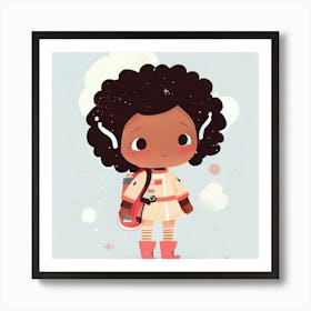 Little Girl In Space 2 Art Print