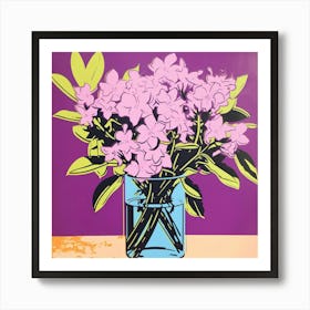 Lilac Pop Art Illustration Square Art Print