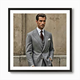 Beautiful Fashionable Man From European Origin Art Print