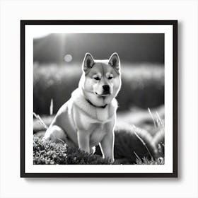 Black And White Dog Art Print