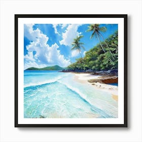 Watercolour Landscape Virgin Island Beach Spiritual Abstraction Art Print