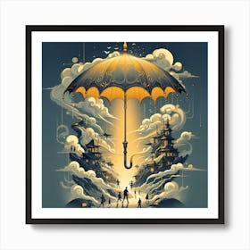 Umbrella In The Sky 2 Art Print