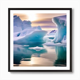 Icebergs In The Water 21 Art Print