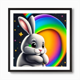 Rainbow Bunny 1 Art Print