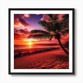 Sunset On The Beach 376 Art Print