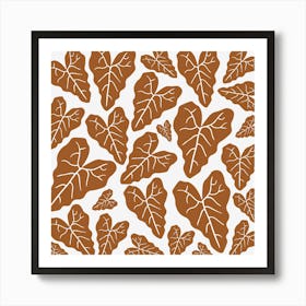 Brown Leaves Pattern Art Print