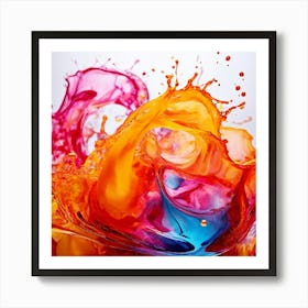 Fresh Colors Liquid 3d Design Spark Hot Palette Shapes Dynamism Vibrant Flowing Molten (31) Art Print