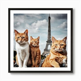 cats in paris 2 Art Print