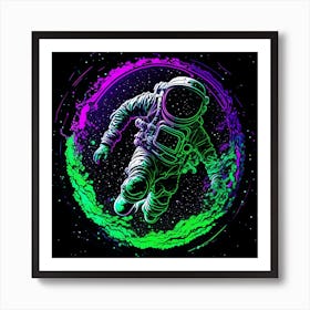 Astronaut Psicodelic Art Print