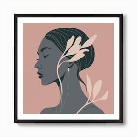 Woman With Leaves In Her Hair Art Print