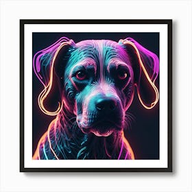 Neon Dog 1 Art Print