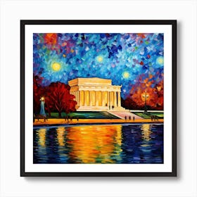 Lincoln Memorial At Night Art Print