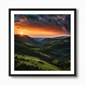 Sunset In The Mountains 7 Art Print