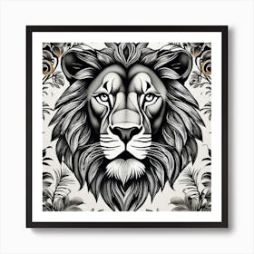 Lion Head 18 Art Print