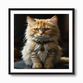 Cat Sitting On A Chair Art Print