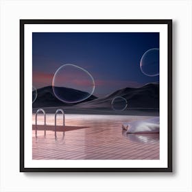 Bubbles & Chill Square Art Print