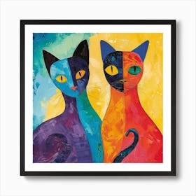 Kisha2849 Burmese Cats Colorful Picasso Style No Negative Space 73b8be7a 1614 47ec B504 Ce4de06ba634 Art Print