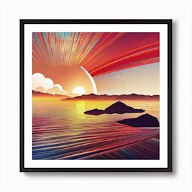 Abstract Sunset Art Print