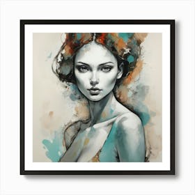 Mixed Media Pose Abstract Figurative Art Print 1 Art Print